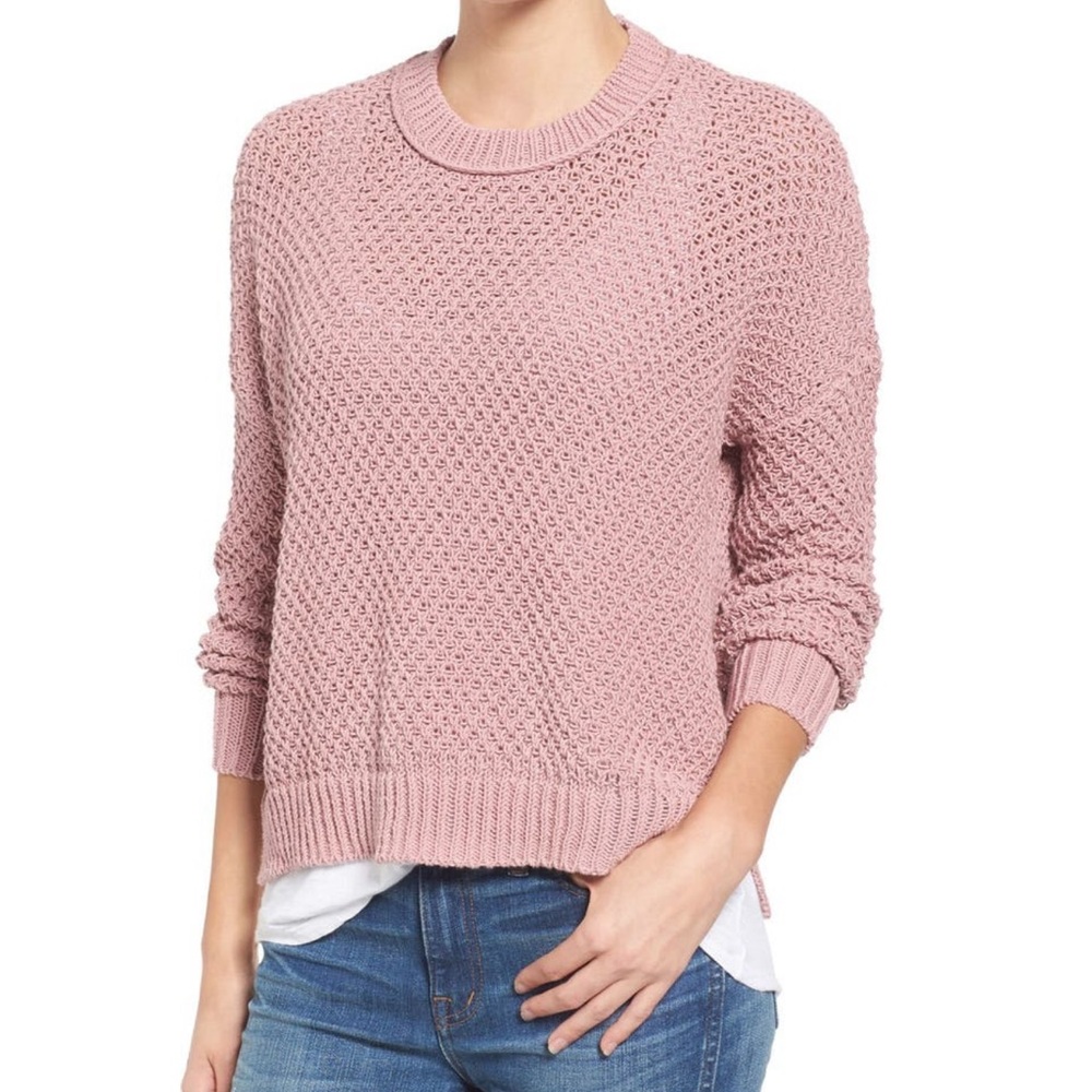 Madewell French Quarter Pullover Sweater - size M - pink awakening